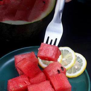 2 In 1 Watermelon Fork Slicer Multi-purpose Stainless Steel Watermelon Slicer